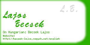 lajos becsek business card